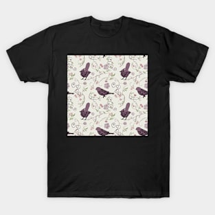 Folk art Birds // Floral Design T-Shirt